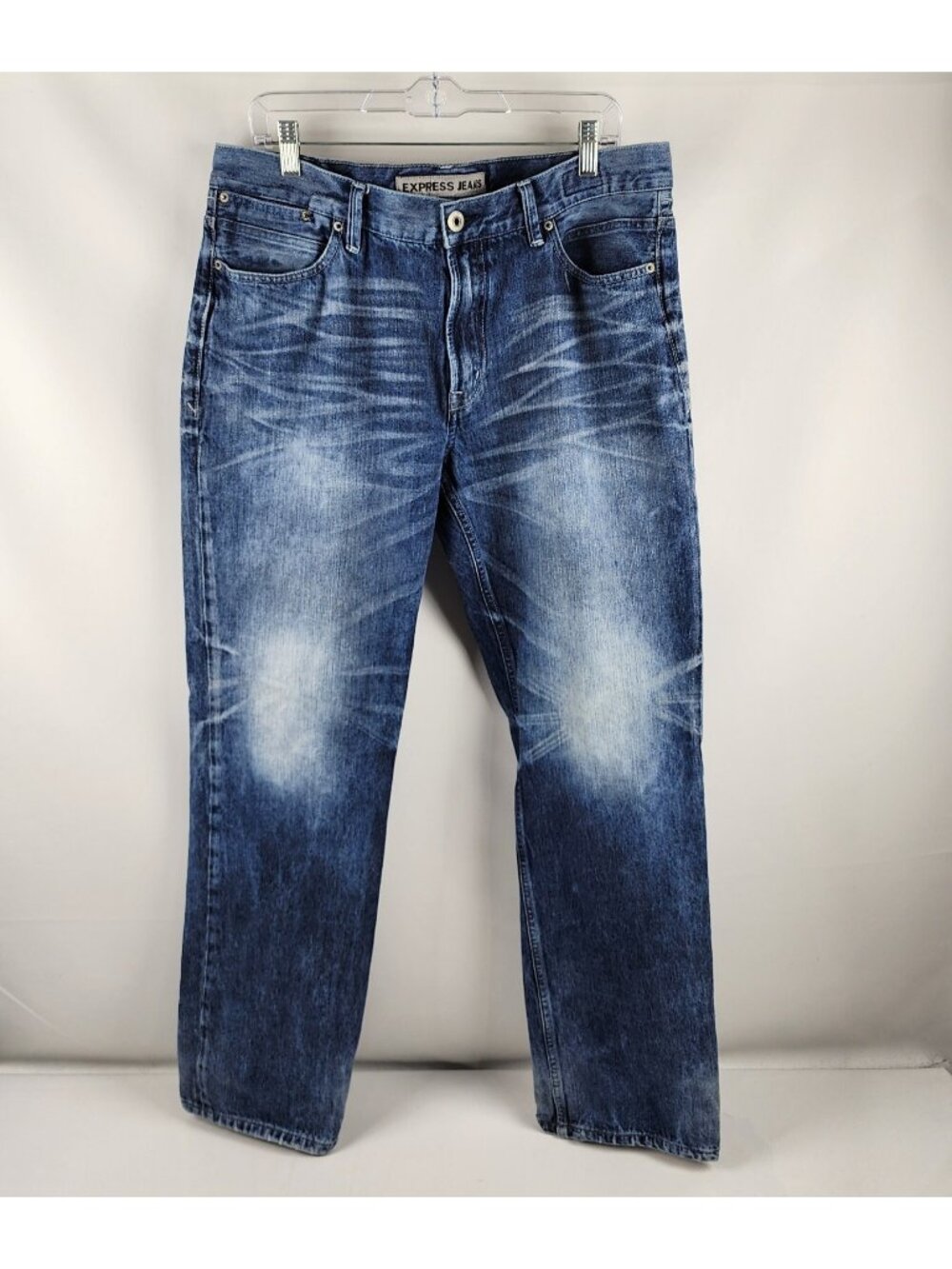 Express Jeans Mens 36x33 Blue Kingston Classic Fit Straight Leg Denim